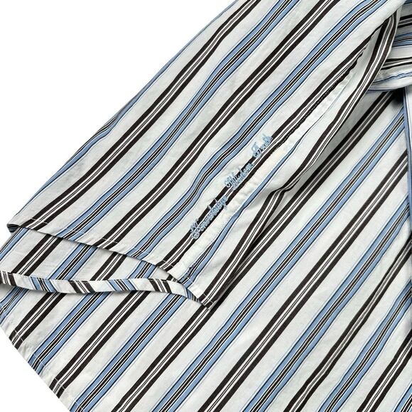 Robert Graham Long Sleeve Button Up Shirt Blue Striped Floral Mens 2XL - Picture 5 of 9